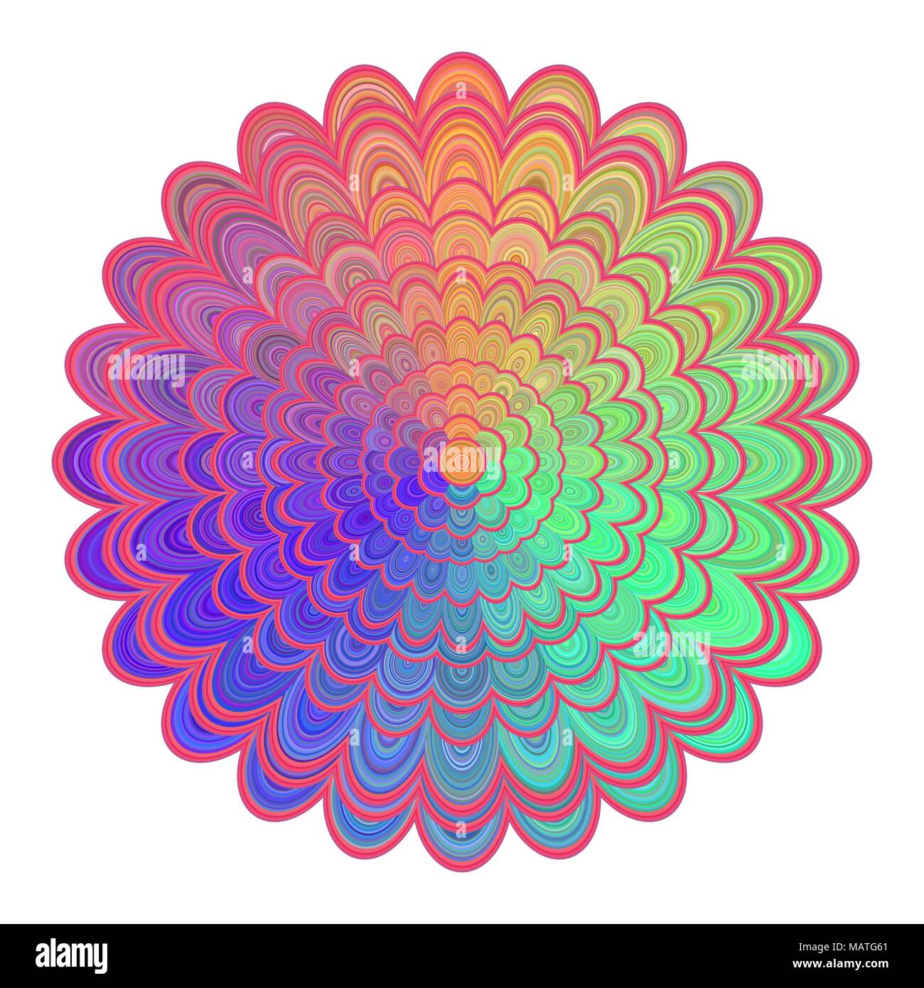 Multicolored abstract floral mandala design - vector digital art Stock ...