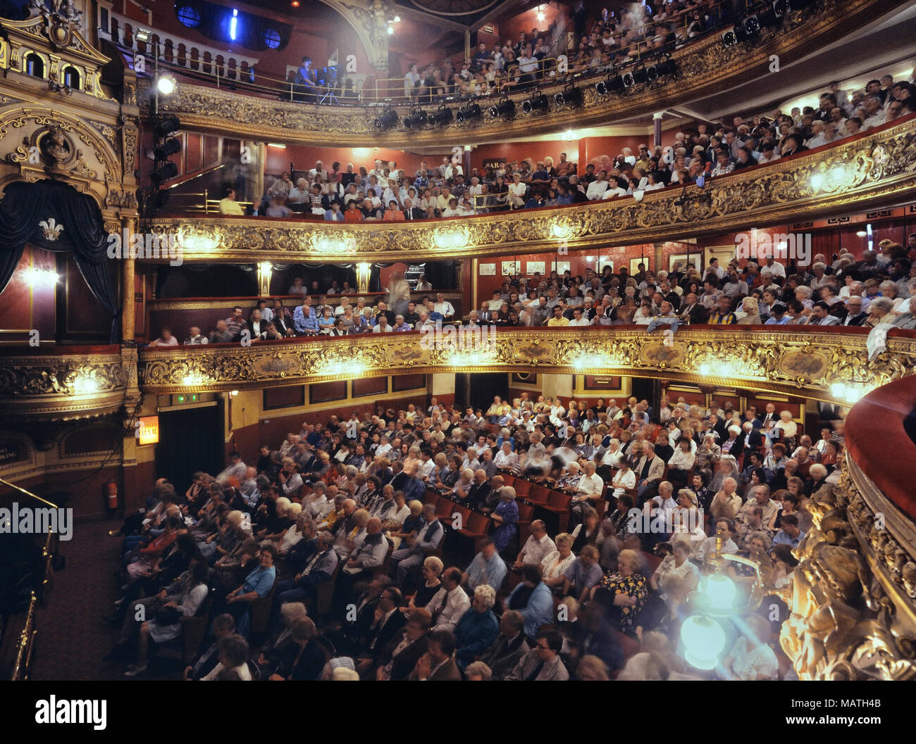 The interior of The Grand Theatre with an audience, Blackpool, Lancashire, England, UK Stock Photo