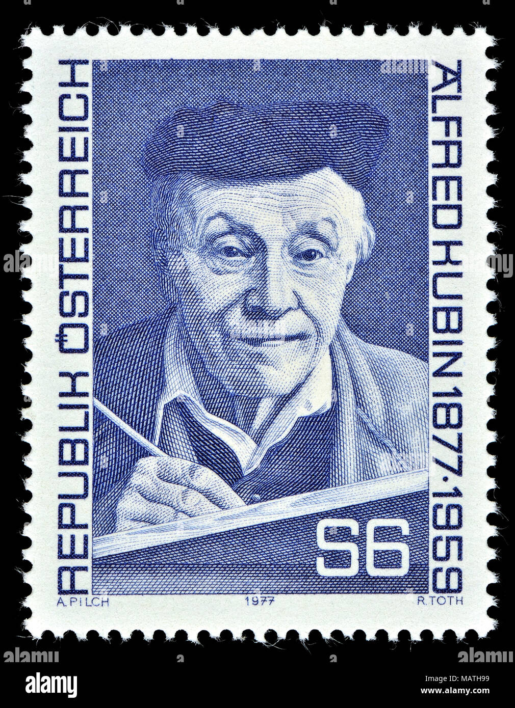 Austrian Postage Stamp 1977 Alfred Leopold Isidor Kubin 1877 Austrian Postage Stamp 1977 Alfred Leopold Isidor Kubin 1877