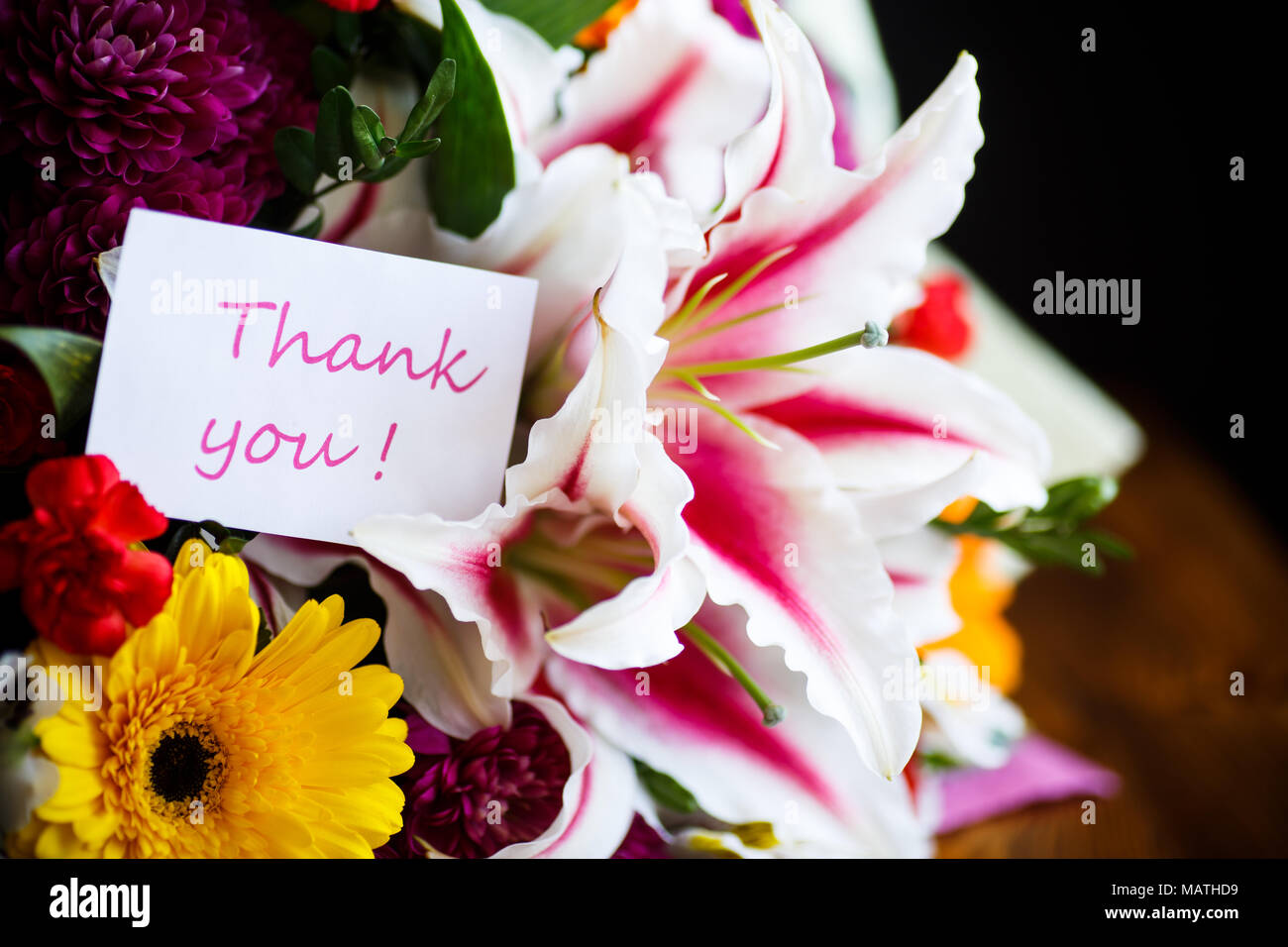 beautiful bouquet of different flowers Stock Photo