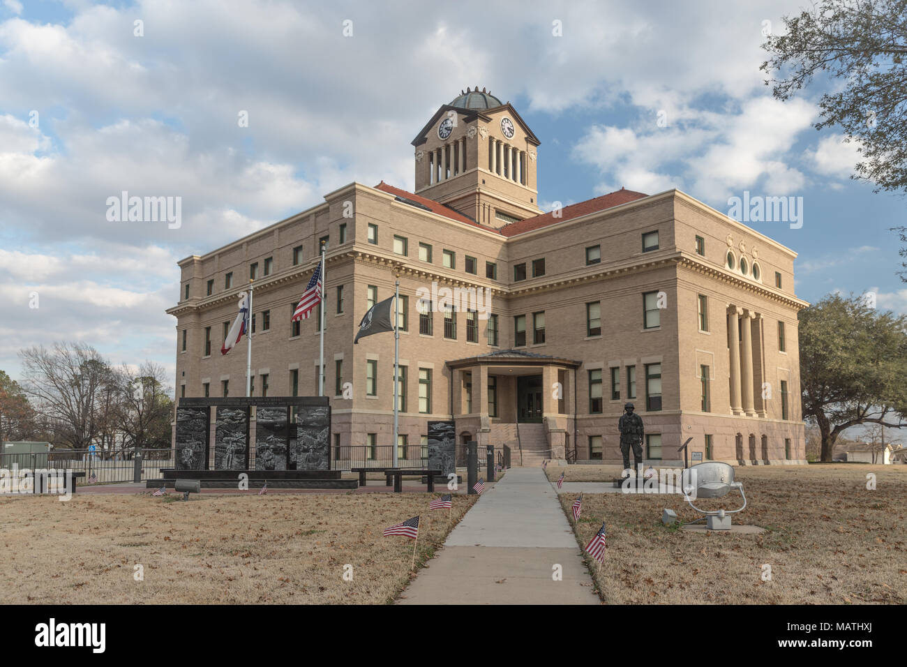 Historical Navarro County Courthouse in Corsicana Texas Stock Photo