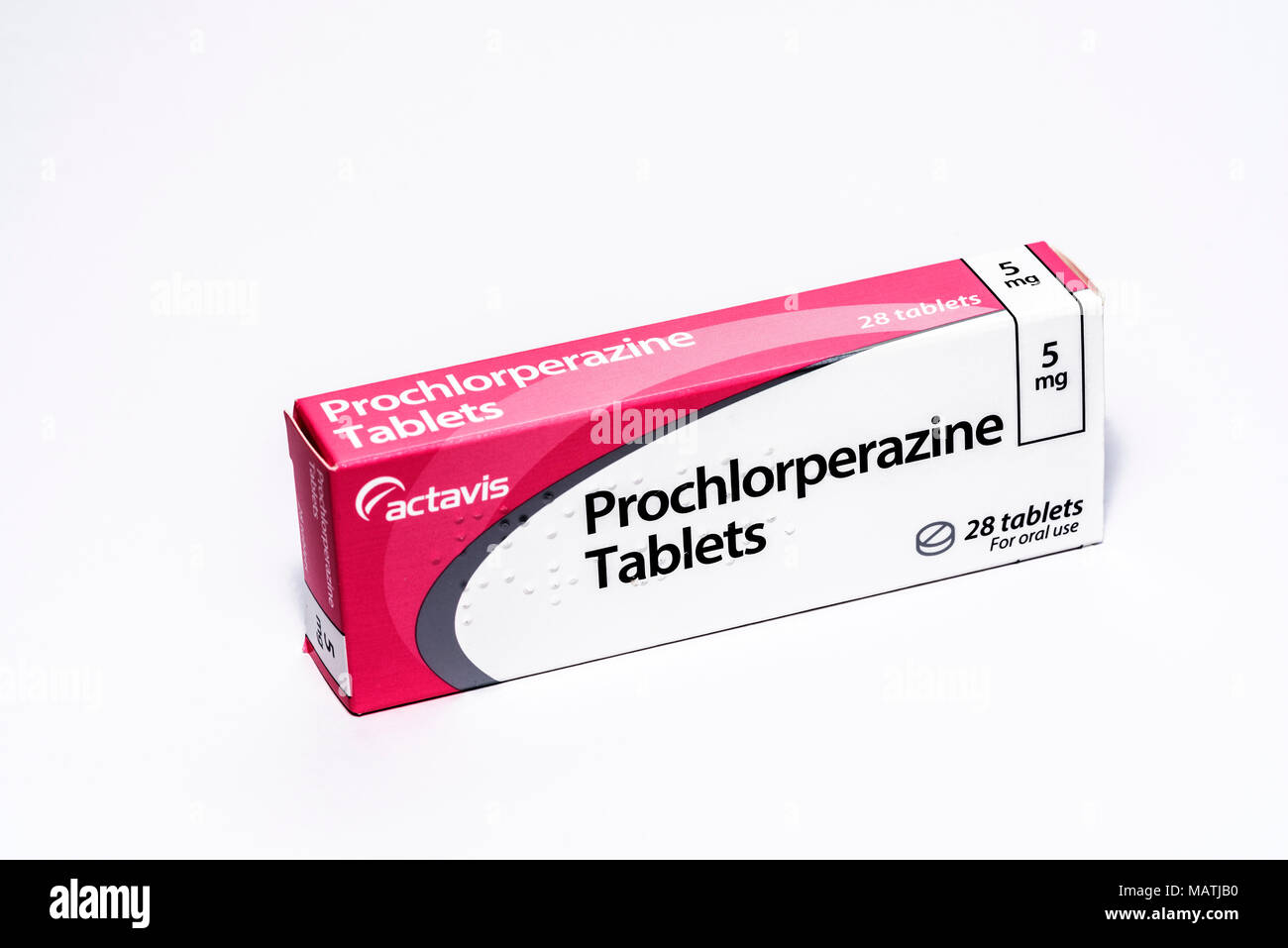 Prochlorperazine tablets anti-nausea and sickness pills. Stock Photo
