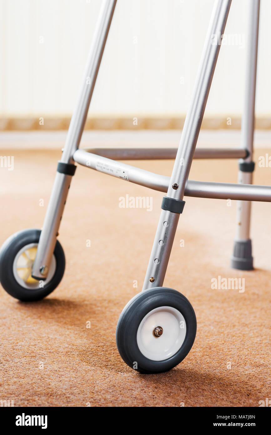 Wheeled walking frame, rehabilitation walking aid Stock Photo Alamy