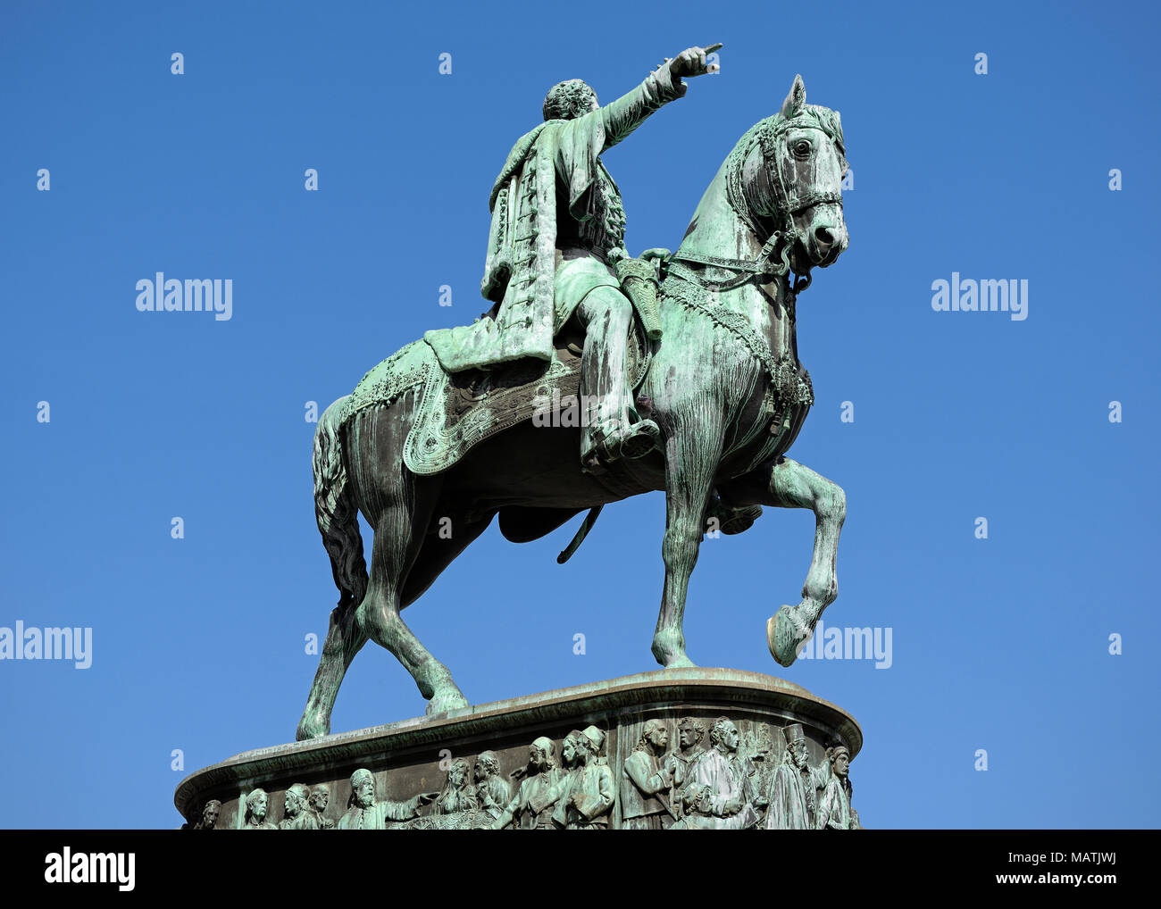 Prince Mihailo Monument in the Republic Square, Belgrade, Serbia Stock Photo