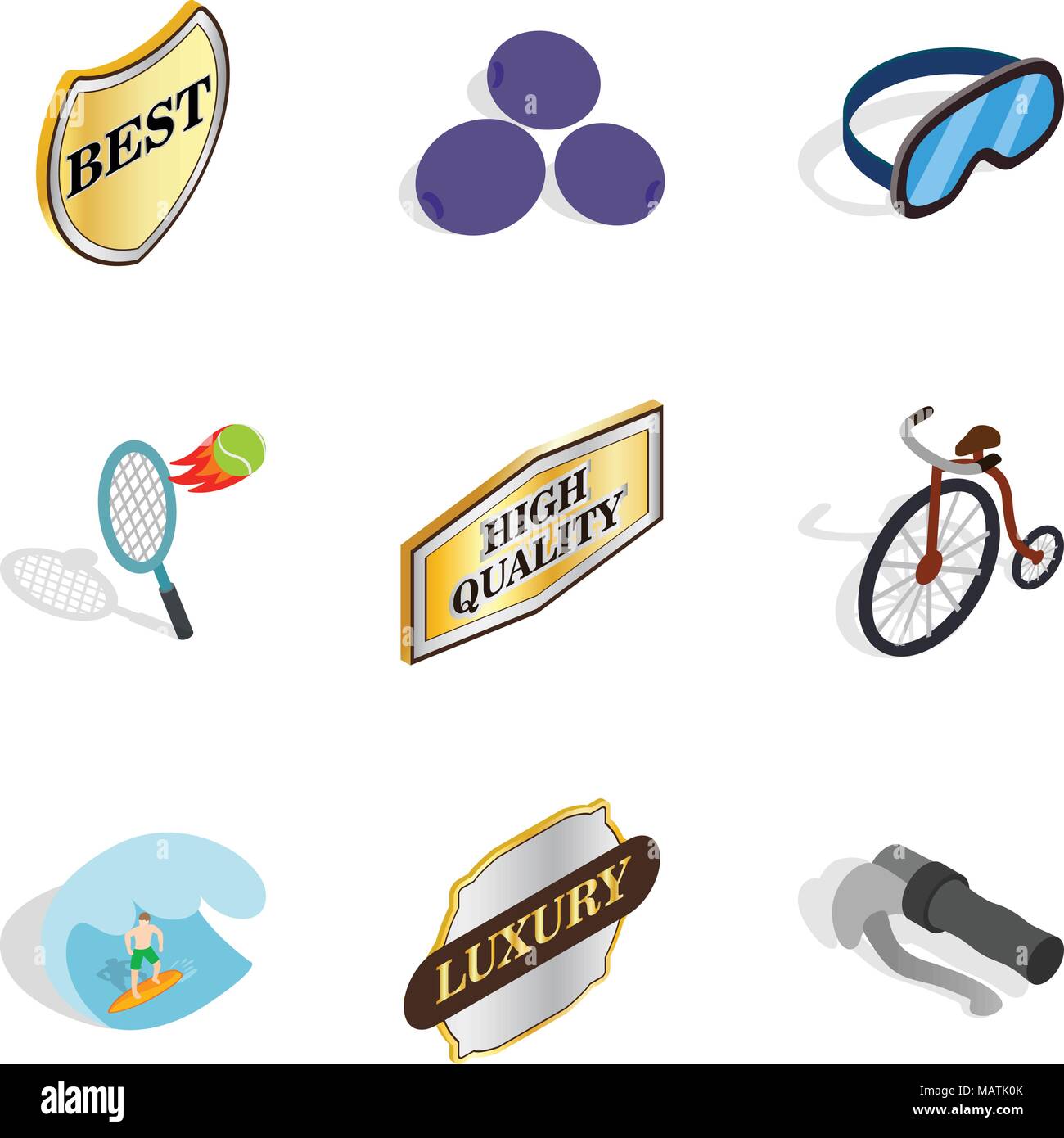 Bounty icons set, isometric style Stock Vector