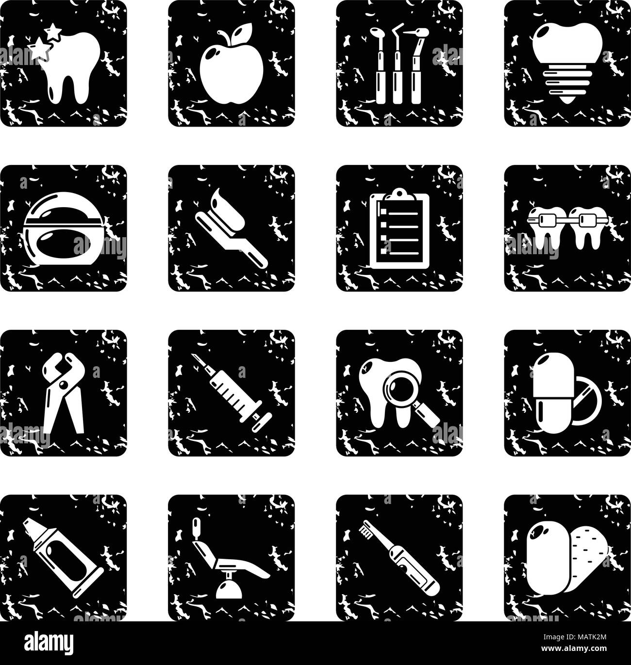 Stomatology dental icons set grunge vector Stock Vector Image & Art - Alamy
