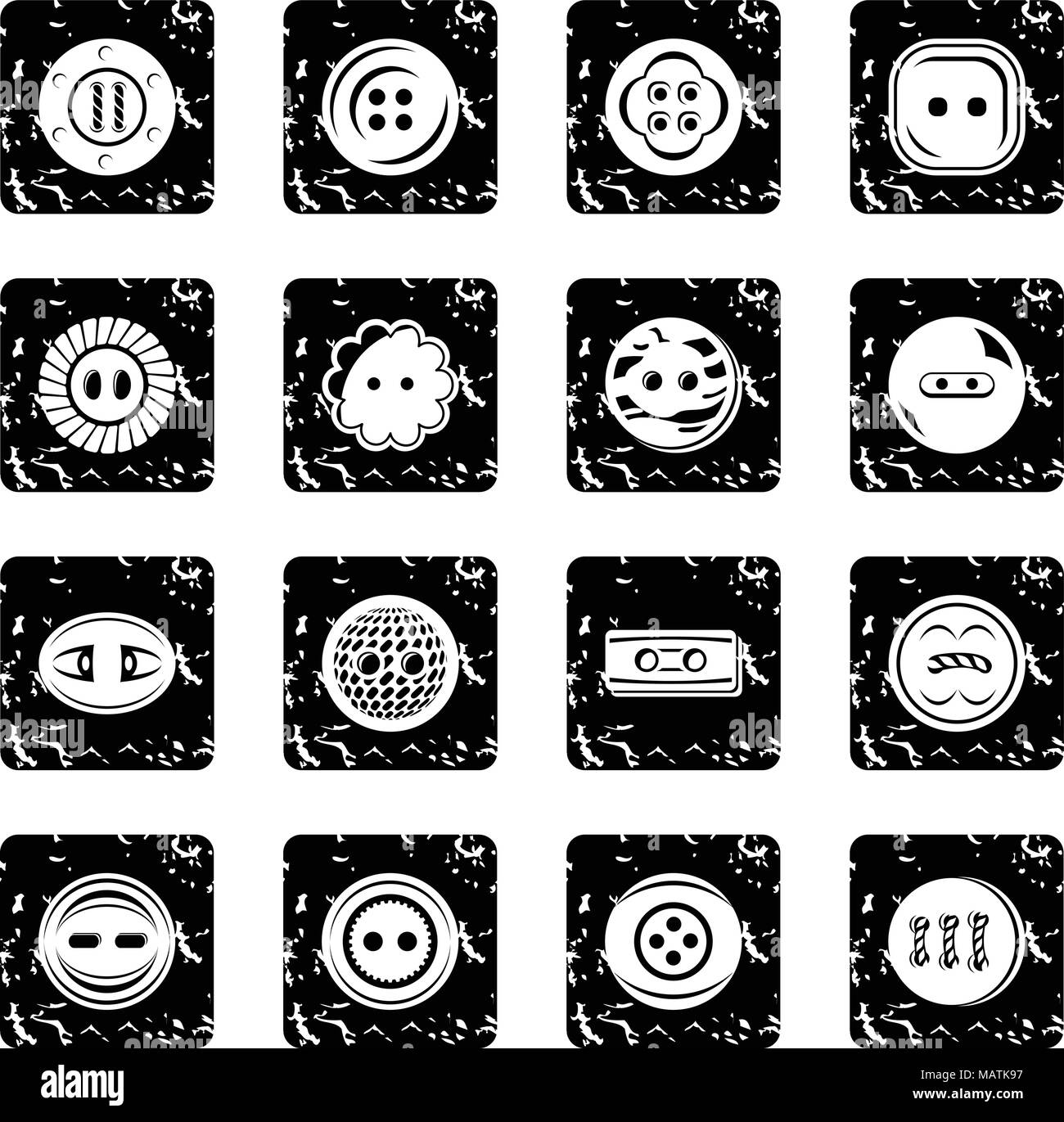 Clothes button icons set grunge vector Stock Vector Image & Art - Alamy