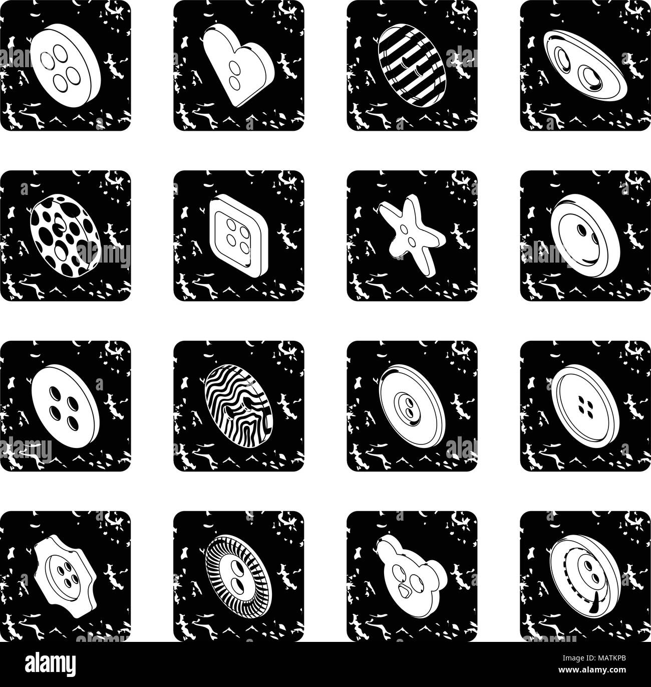 Clothes button icons set grunge vector Stock Vector Image & Art - Alamy