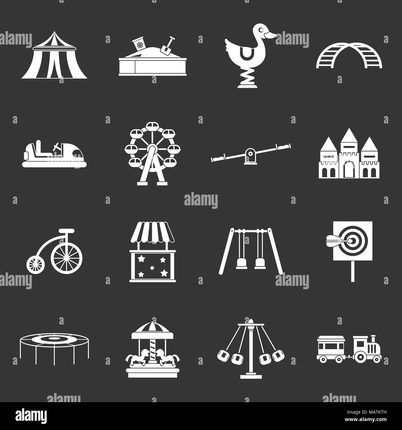 Amusement park icons set grey vector Stock Vector Image & Art - Alamy