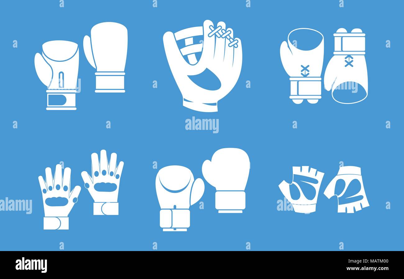 Sport gloves icon blue set vector Stock Vector Image & Art Alamy