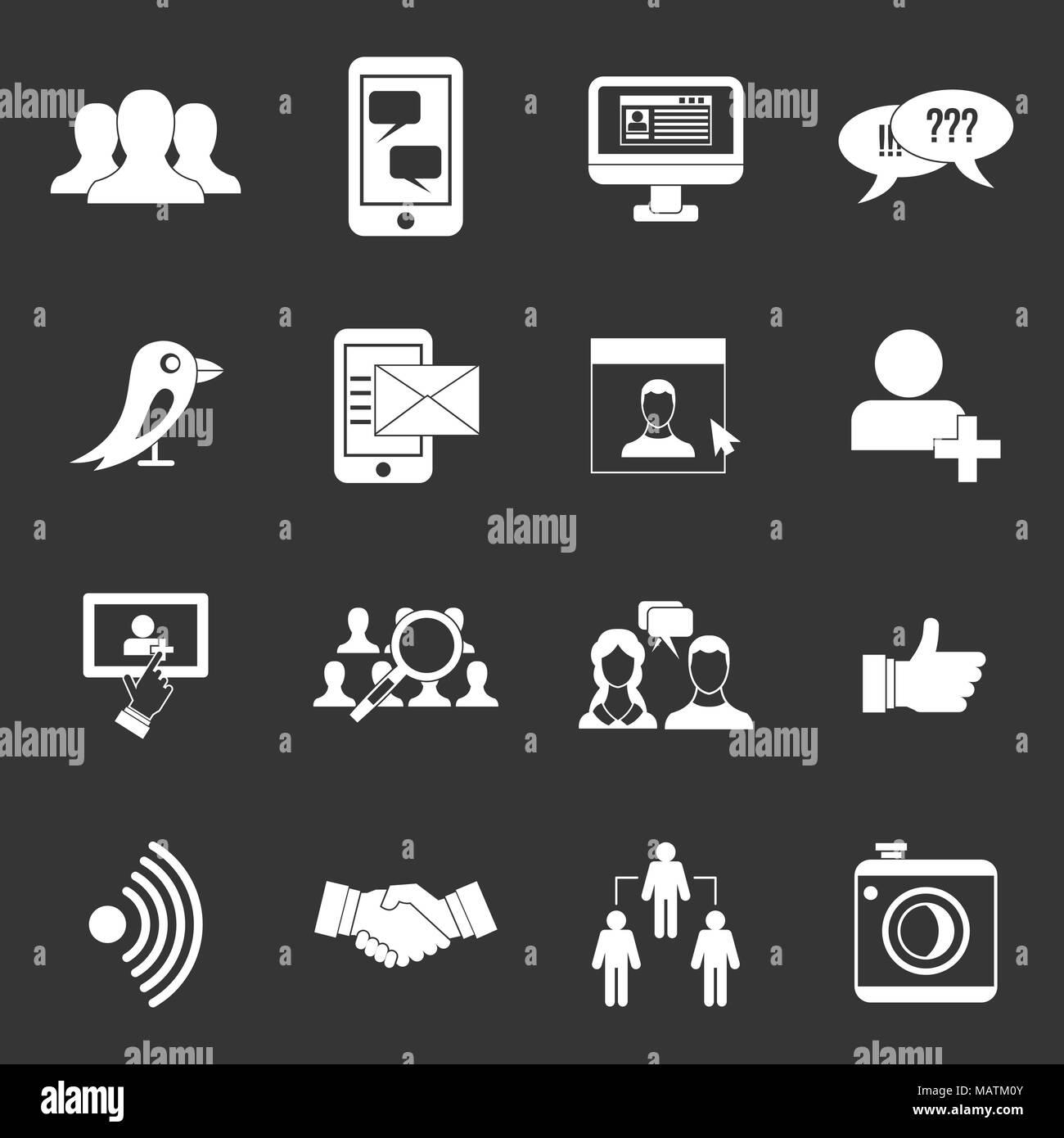 Social network icons set grey vector Stock Vector Image & Art Alamy