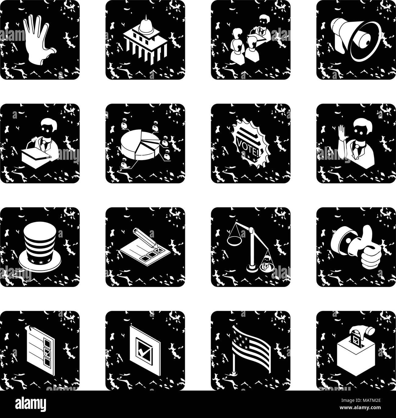Election voting icons set grunge vector Stock Vector Image & Art - Alamy