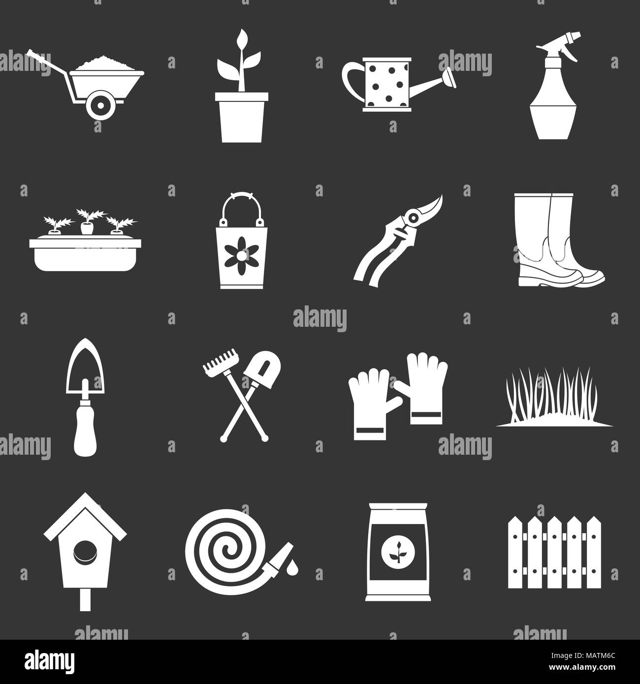 Gardening icons set grey vector Stock Vector Image & Art - Alamy