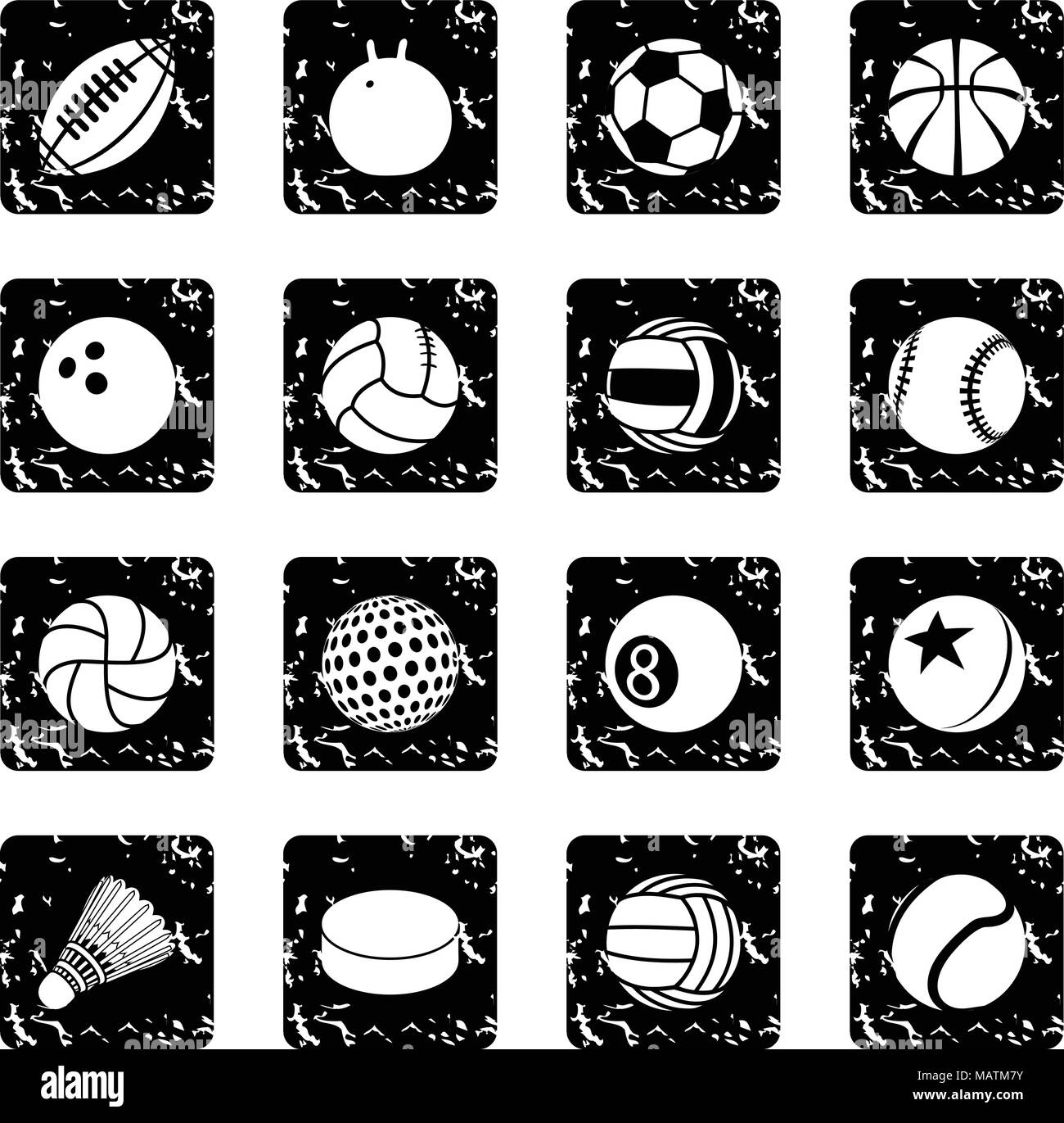 Sport balls icons set grunge vector Stock Vector Image & Art - Alamy