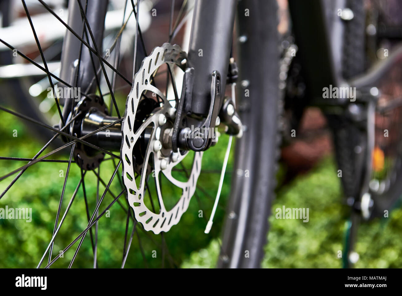Front disc brake sport mountain bike Stock Photo Alamy