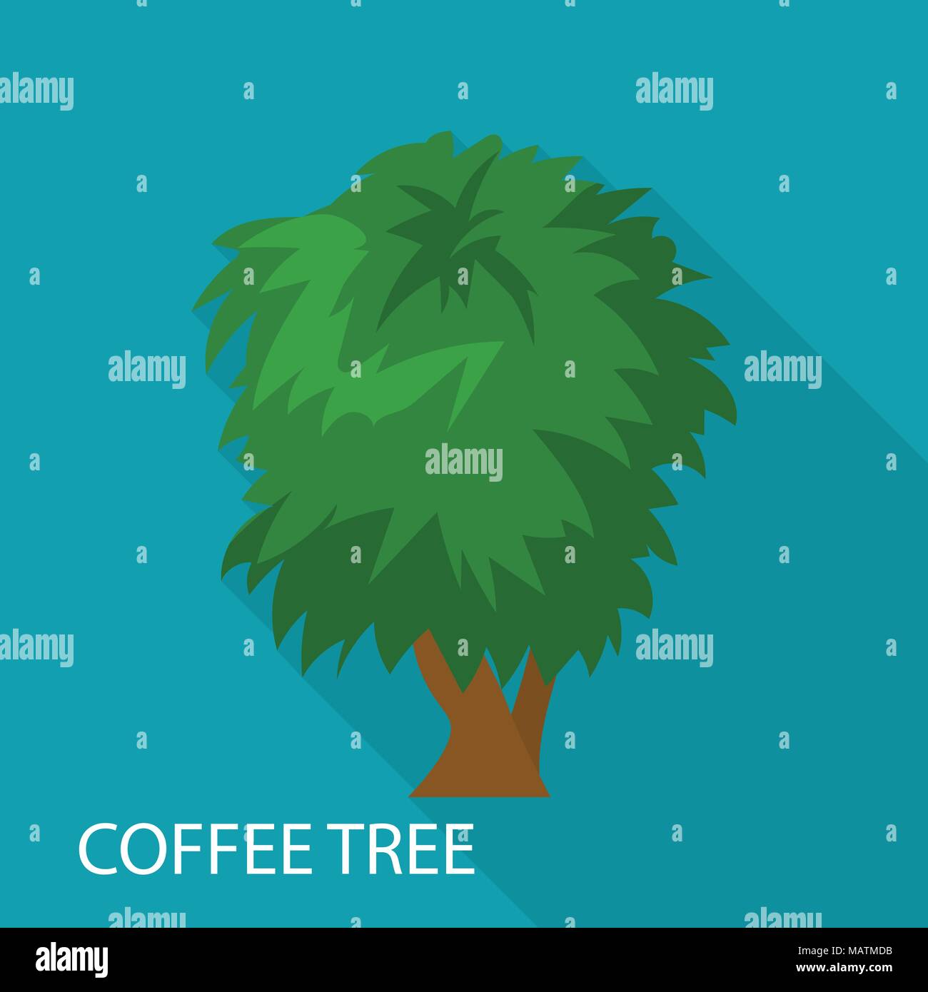 Coffee tree icon, flat style Stock Vector Image & Art Alamy