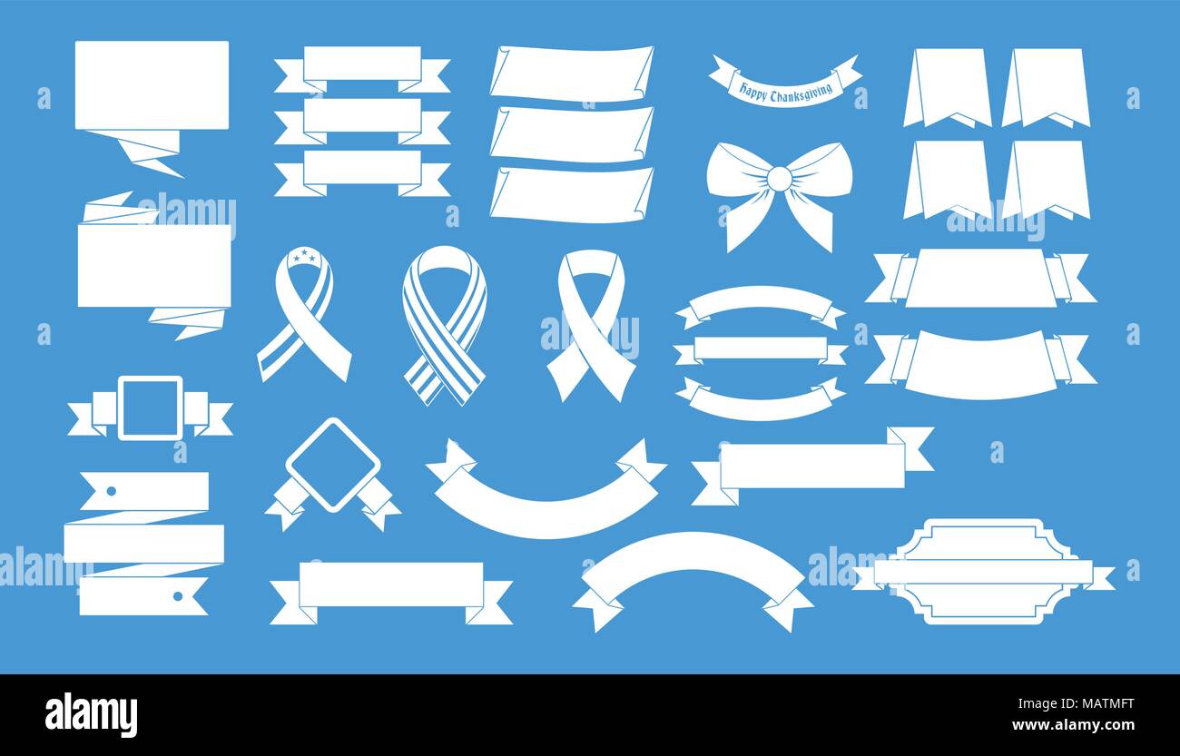 Ribbon icon blue set vector Stock Vector Image & Art - Alamy