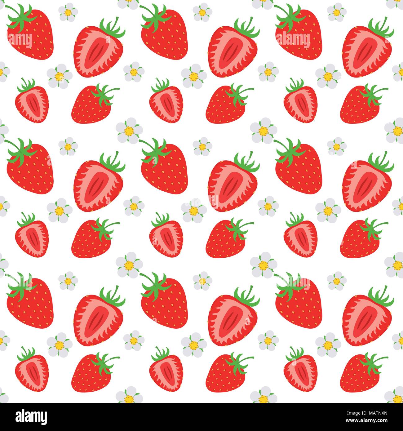 Seamless vector strawberry pattern Stock Vector Image & Art - Alamy