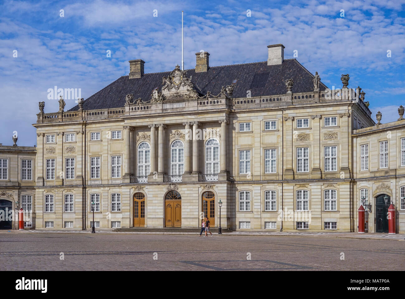 Christian VII's Palace, also known Moltke's Palace at the Amalienborg Palace Square (Amalienborg Slotsplads), Copenhagen, Zealand, Denmark Stock Photo
