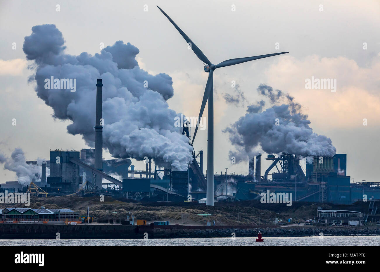 The Tata Steel steelworks in IJmuiden, Velsen, North Holland