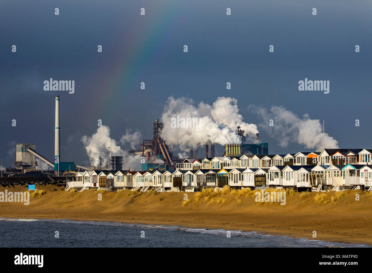 The Tata Steel steelworks in IJmuiden, Velsen, North Holland