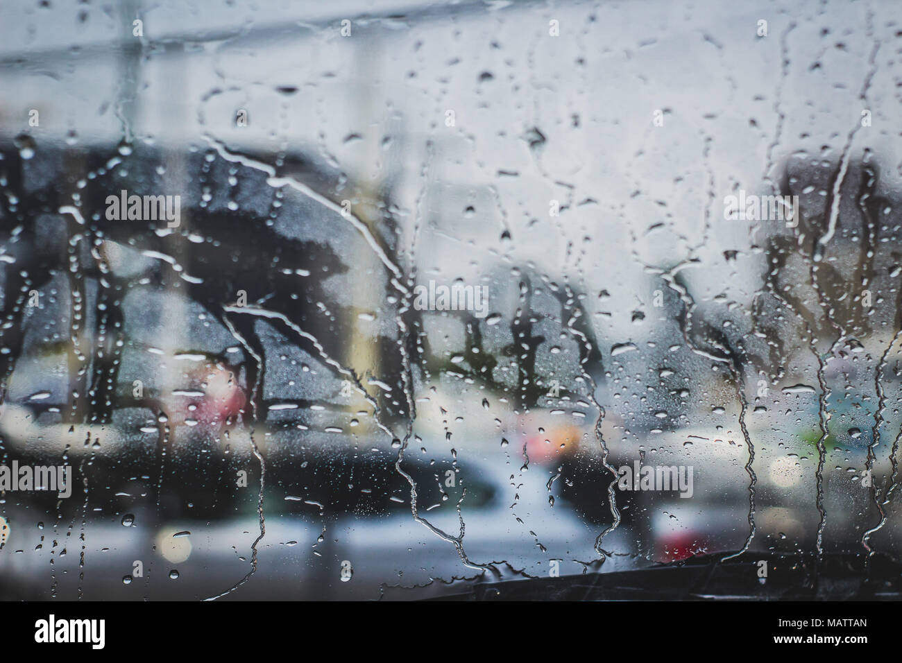 Photograph of a car window wet by the rain Stock Photo Alamy