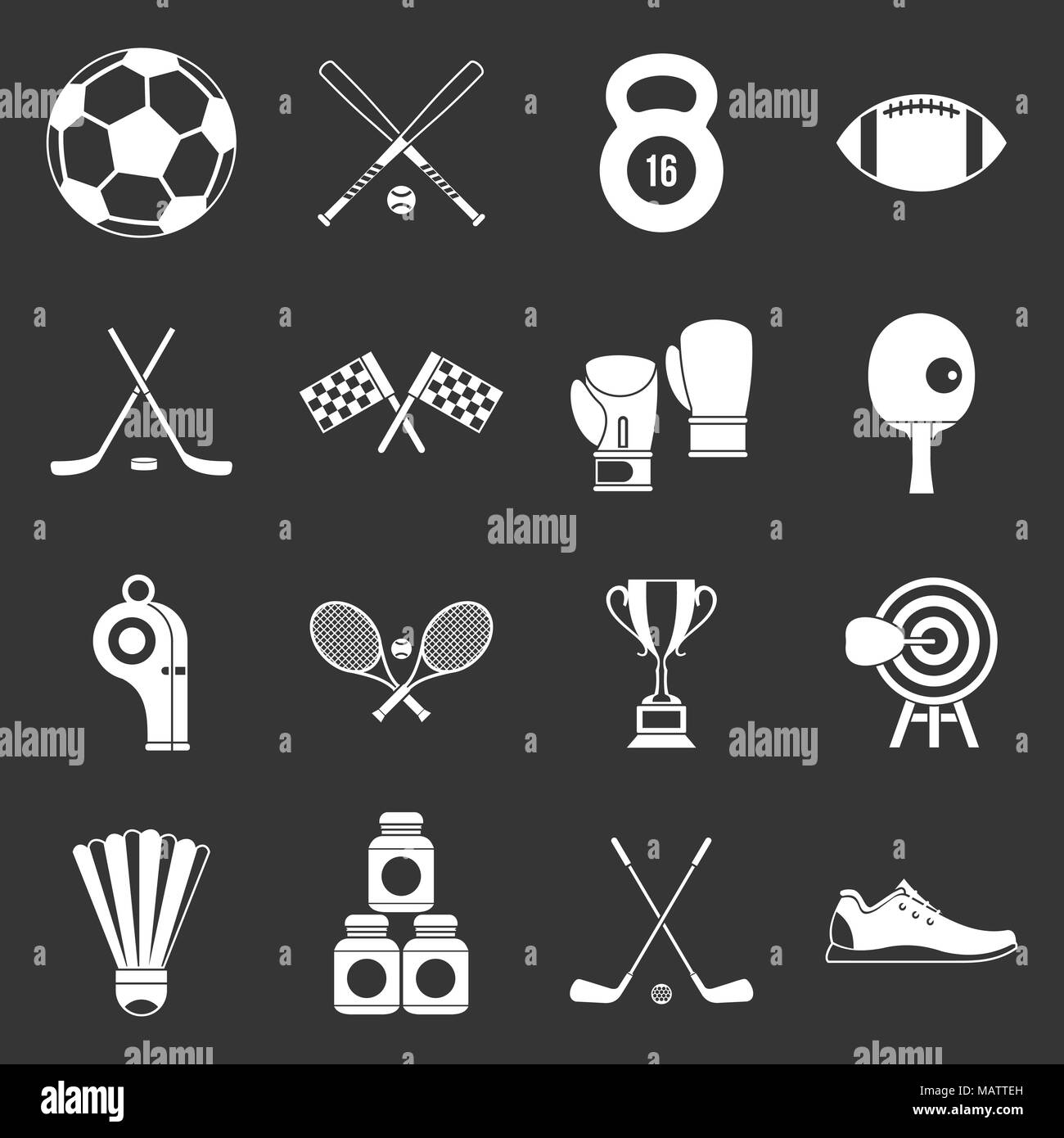 Sport equipment icons set grey vector Stock Vector Image & Art - Alamy