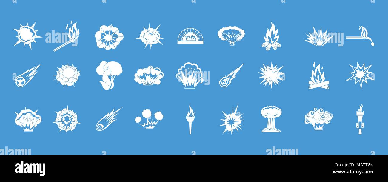 Fire icon blue set vector Stock Vector Image & Art - Alamy