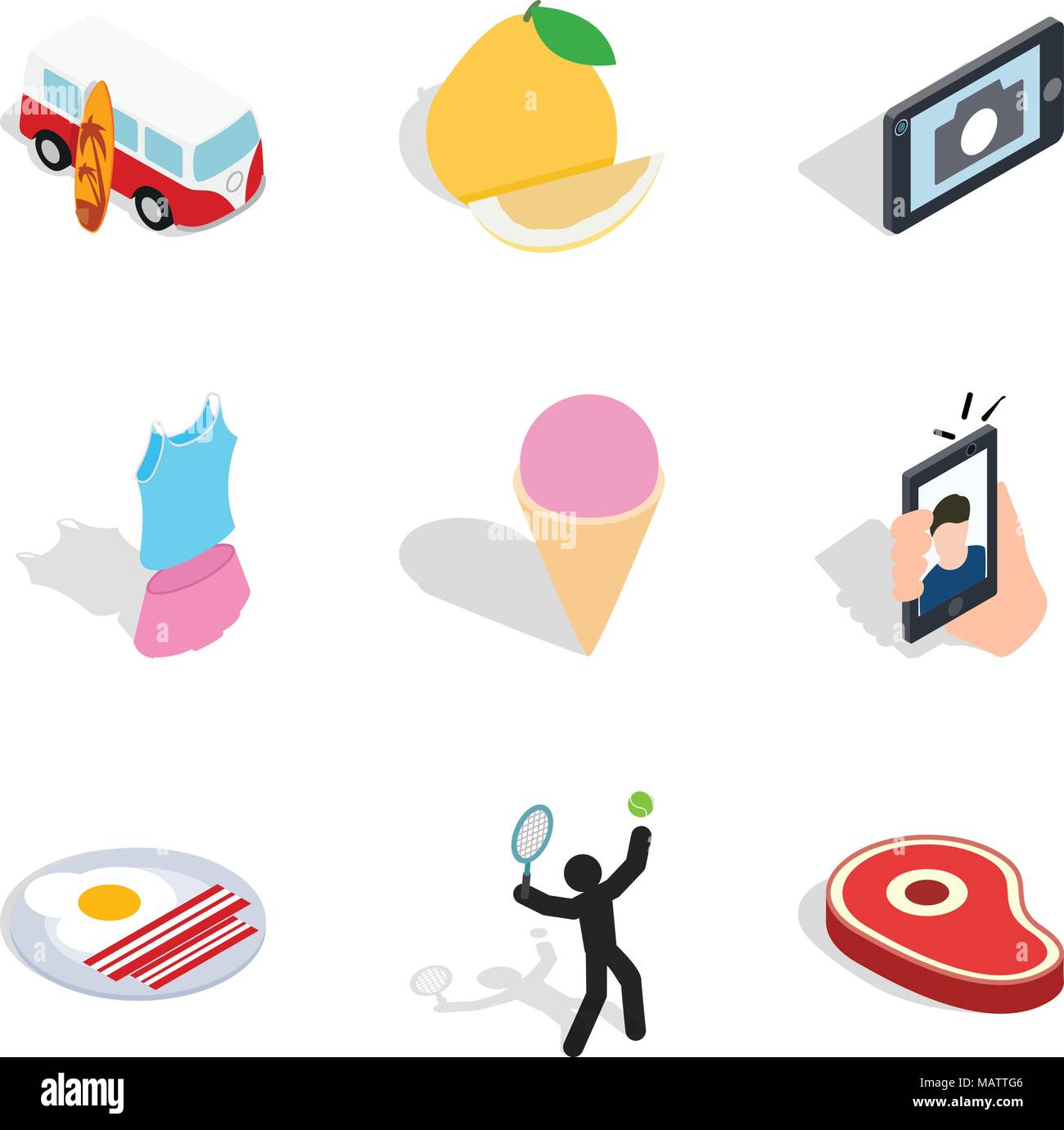 Great time icons set, isometric style Stock Vector