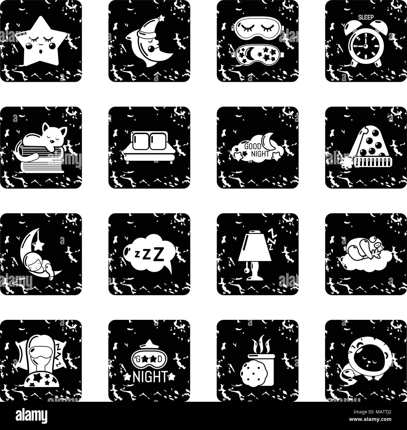 Sleeping icons set grunge vector Stock Vector Image & Art - Alamy