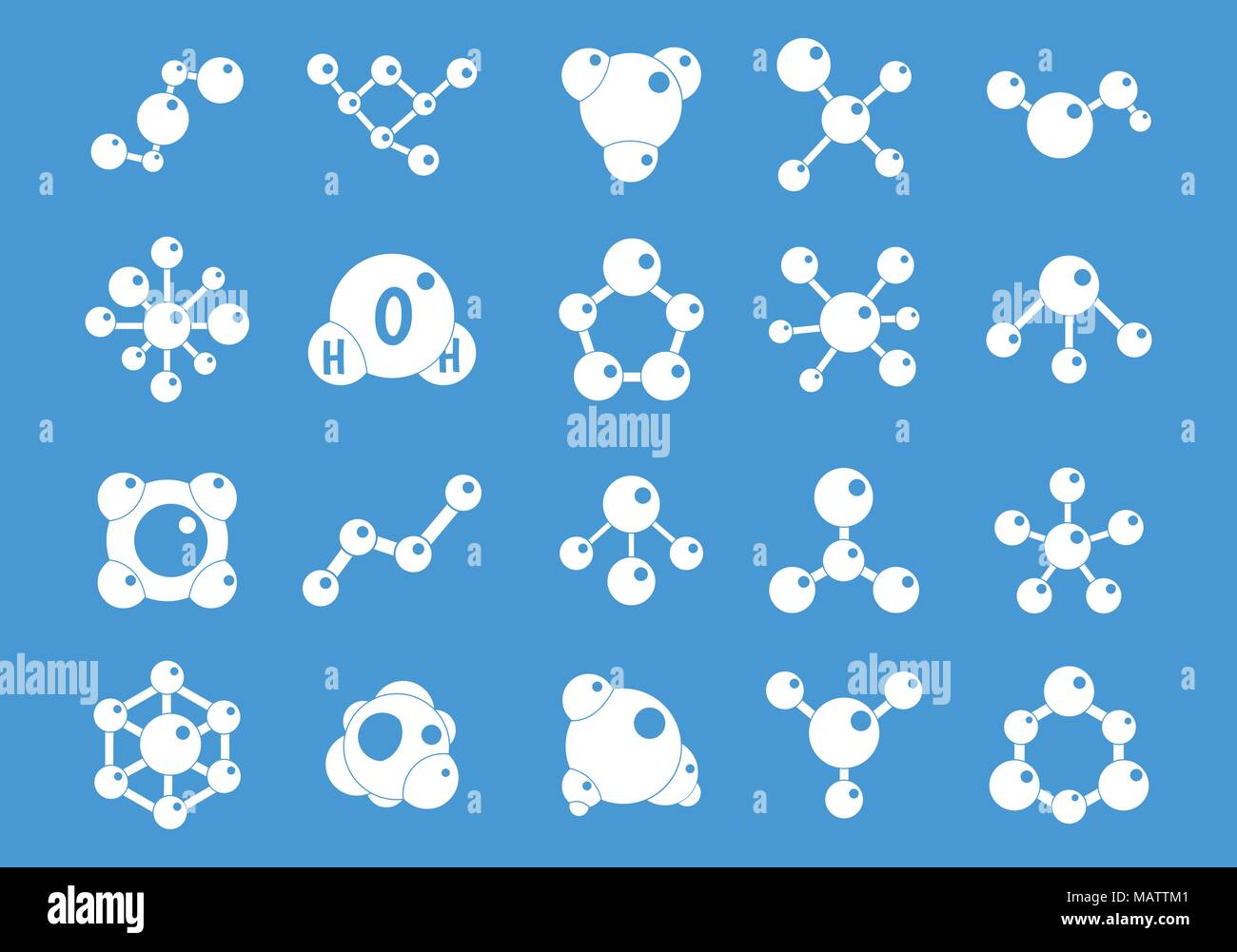 Molecule icon blue set vector Stock Vector Image & Art - Alamy