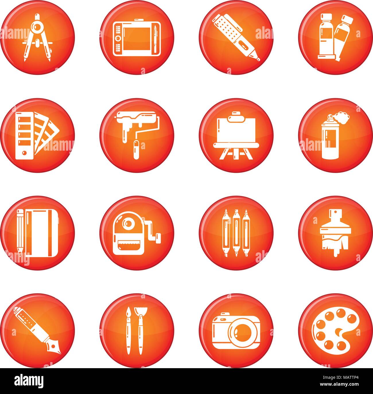 Design and drawing tools icons set red vector Stock Vector Image & Art ...
