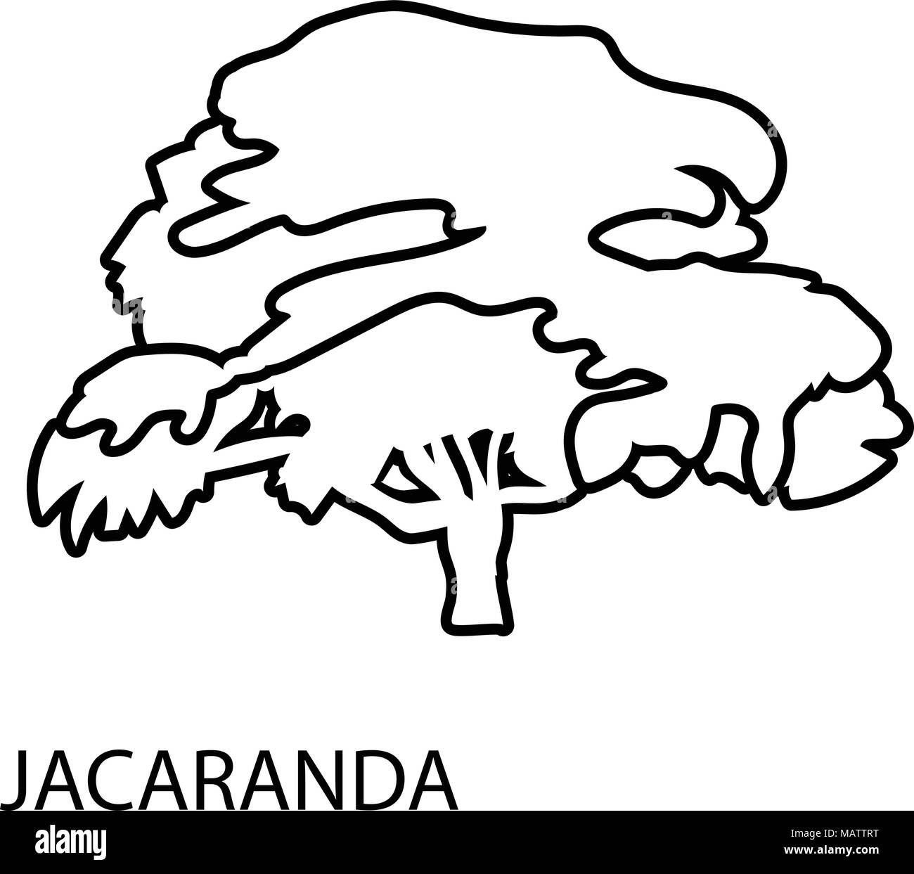 Jacaranda icon, outline style Stock Vector
