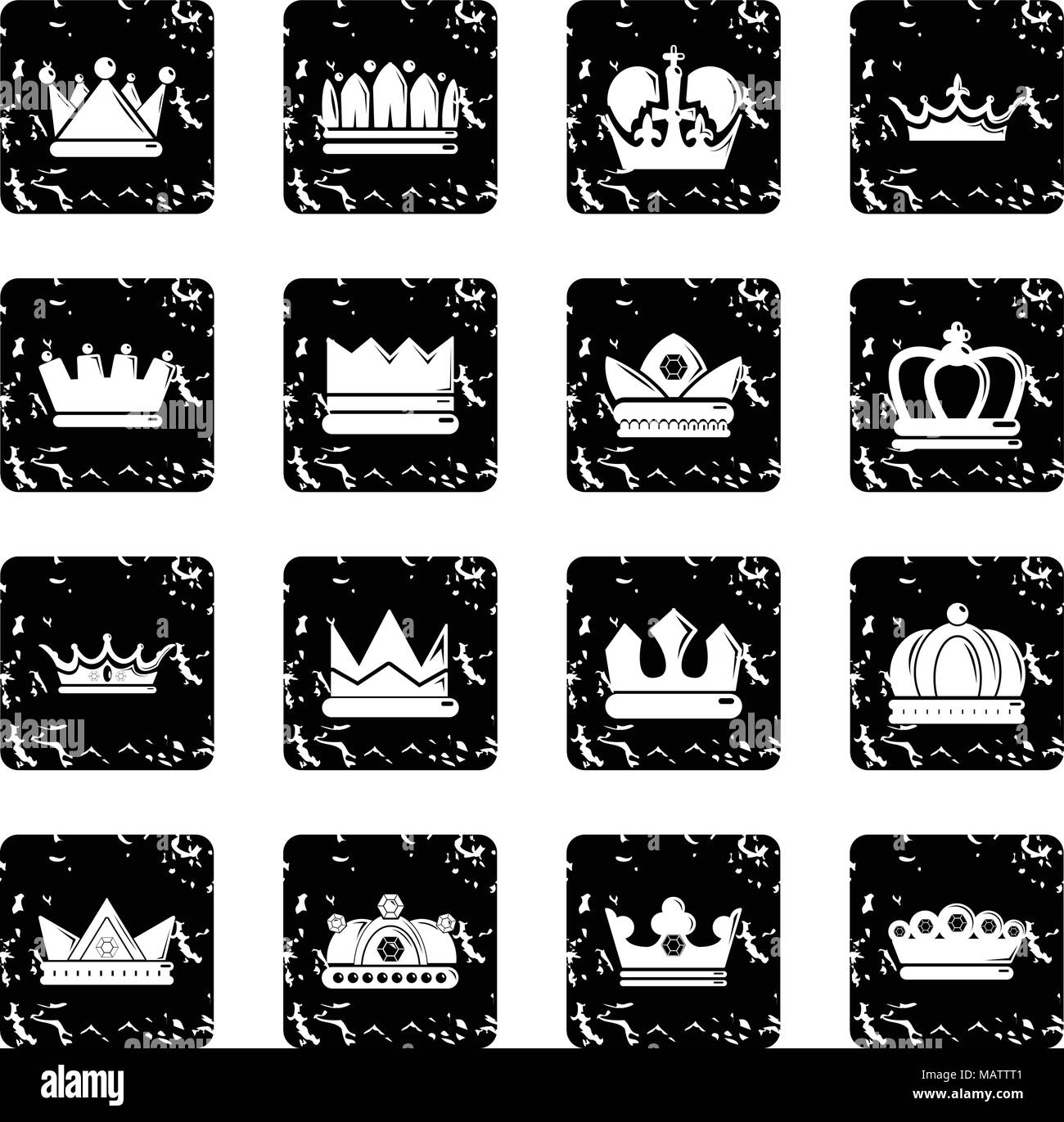 Crown gold icons set grunge vector Stock Vector Image & Art - Alamy