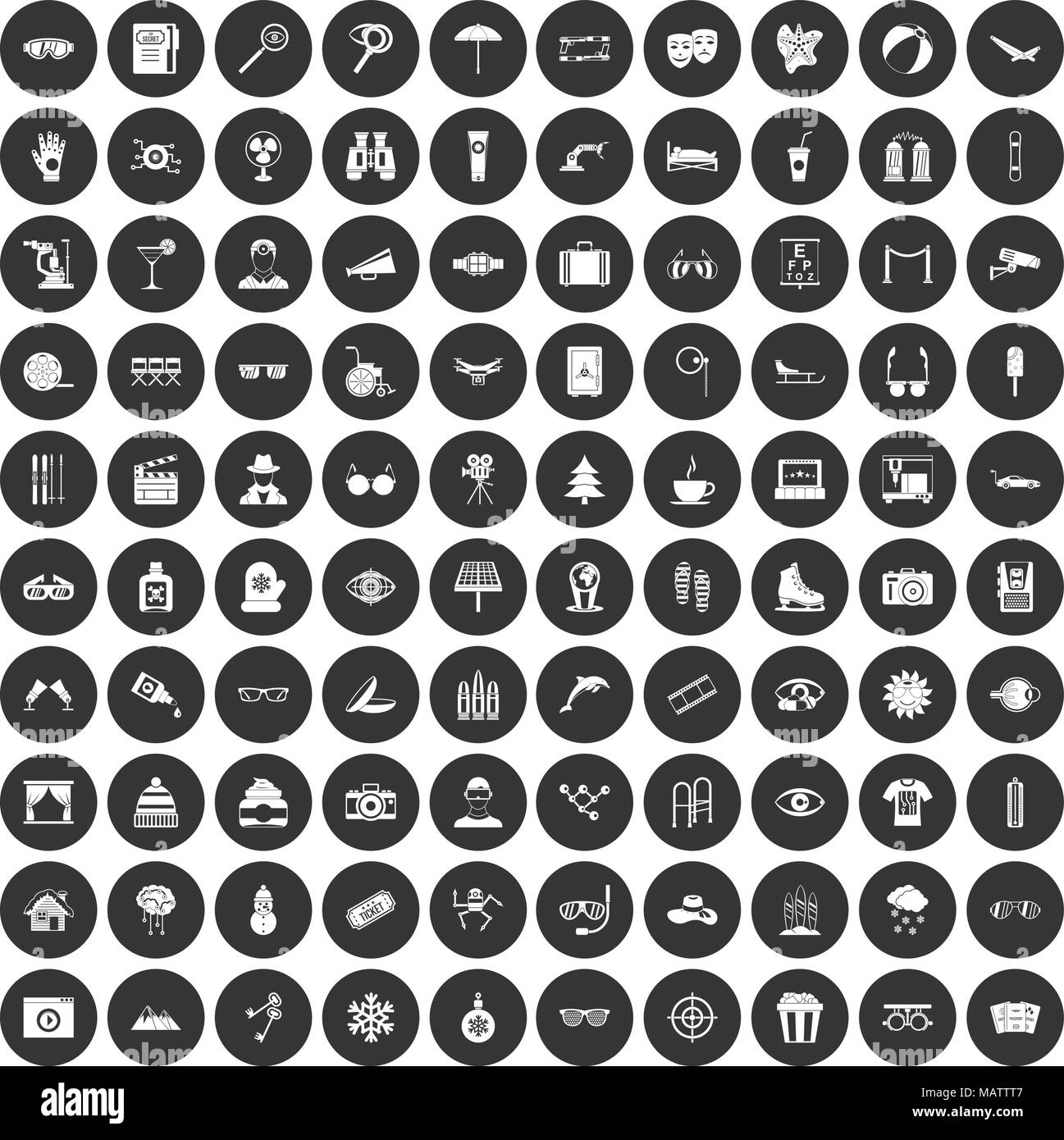 100 glasses icons set black circle Stock Vector Image & Art - Alamy