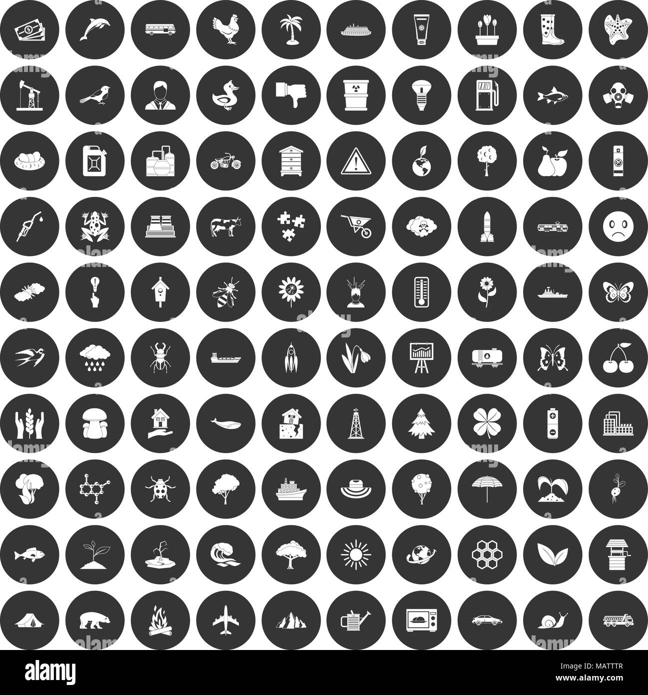 100 global warming icons set black circle Stock Vector Image & Art - Alamy