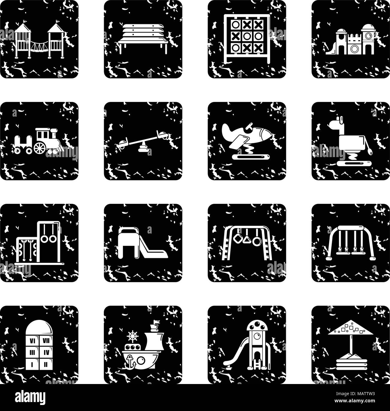 Playground equipment icons set grunge vector Stock Vector Image & Art ...