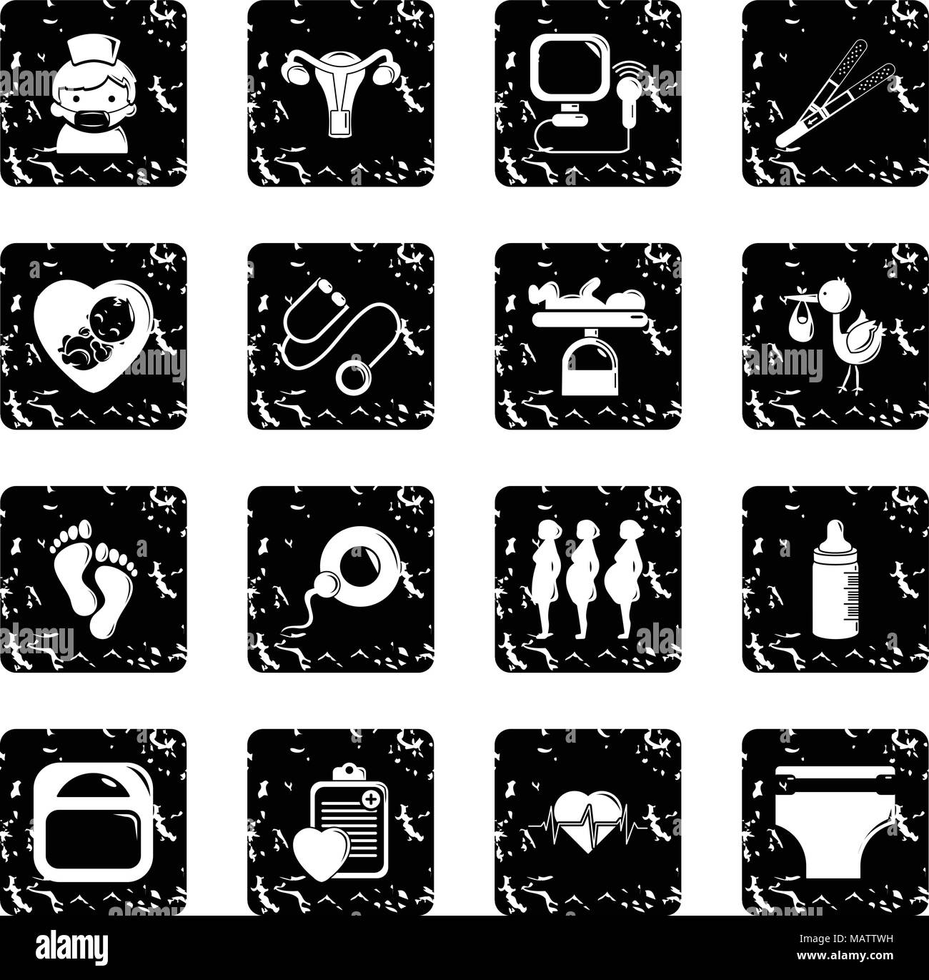 Pregnancy icons set grunge vector Stock Vector Image & Art - Alamy