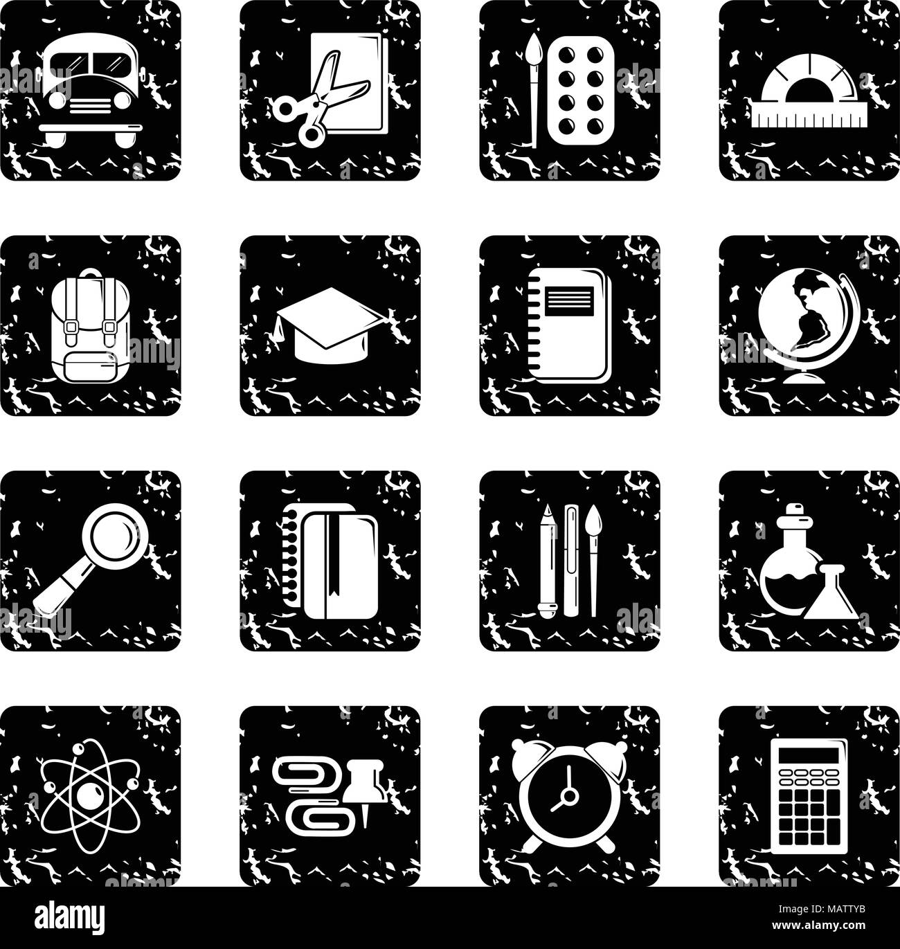 School education icons set grunge vector Stock Vector Image & Art - Alamy