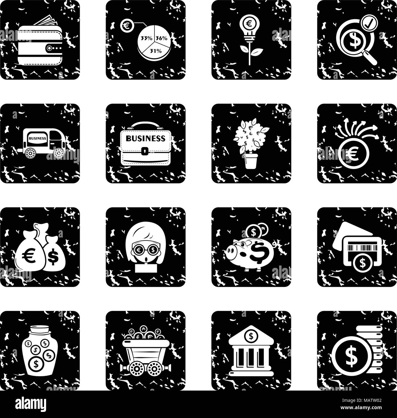 Business icons set grunge vector Stock Vector Image & Art - Alamy