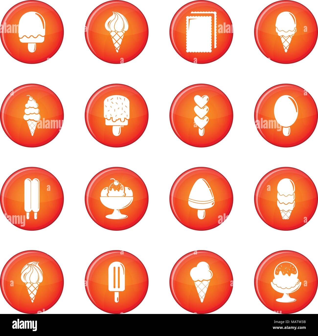 Ice cream icons set red vector Stock Vector Image & Art - Alamy