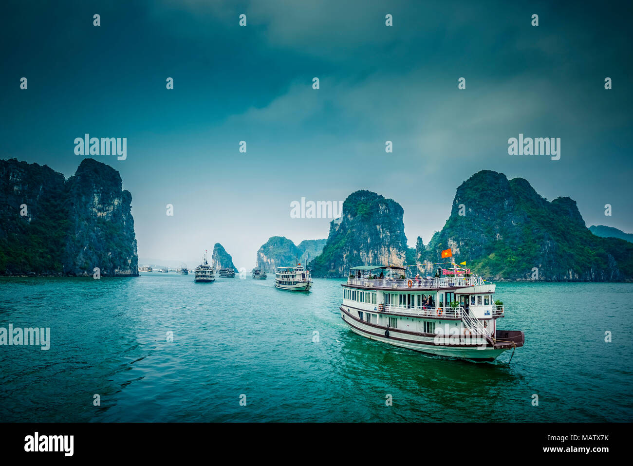 Asien, Vietnam, Quang Ninh Provinz, Halong-Bucht Stock Photo