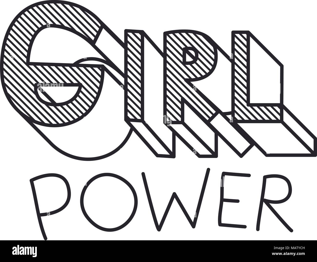 power girl calligraphy message Stock Vector Image & Art Alamy