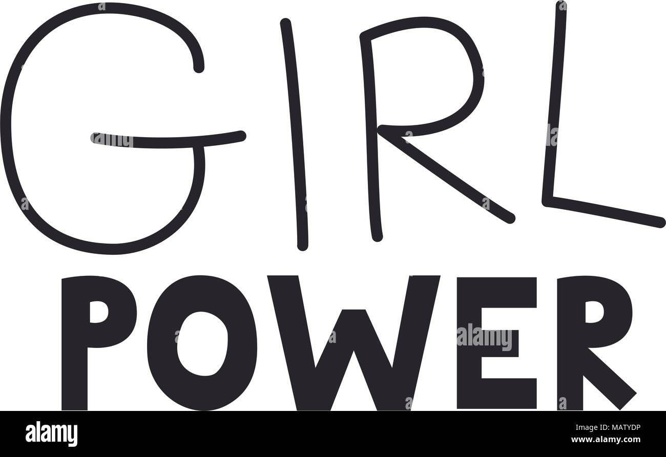 Power Girl Calligraphy Message Stock Vector Image Art Alamy