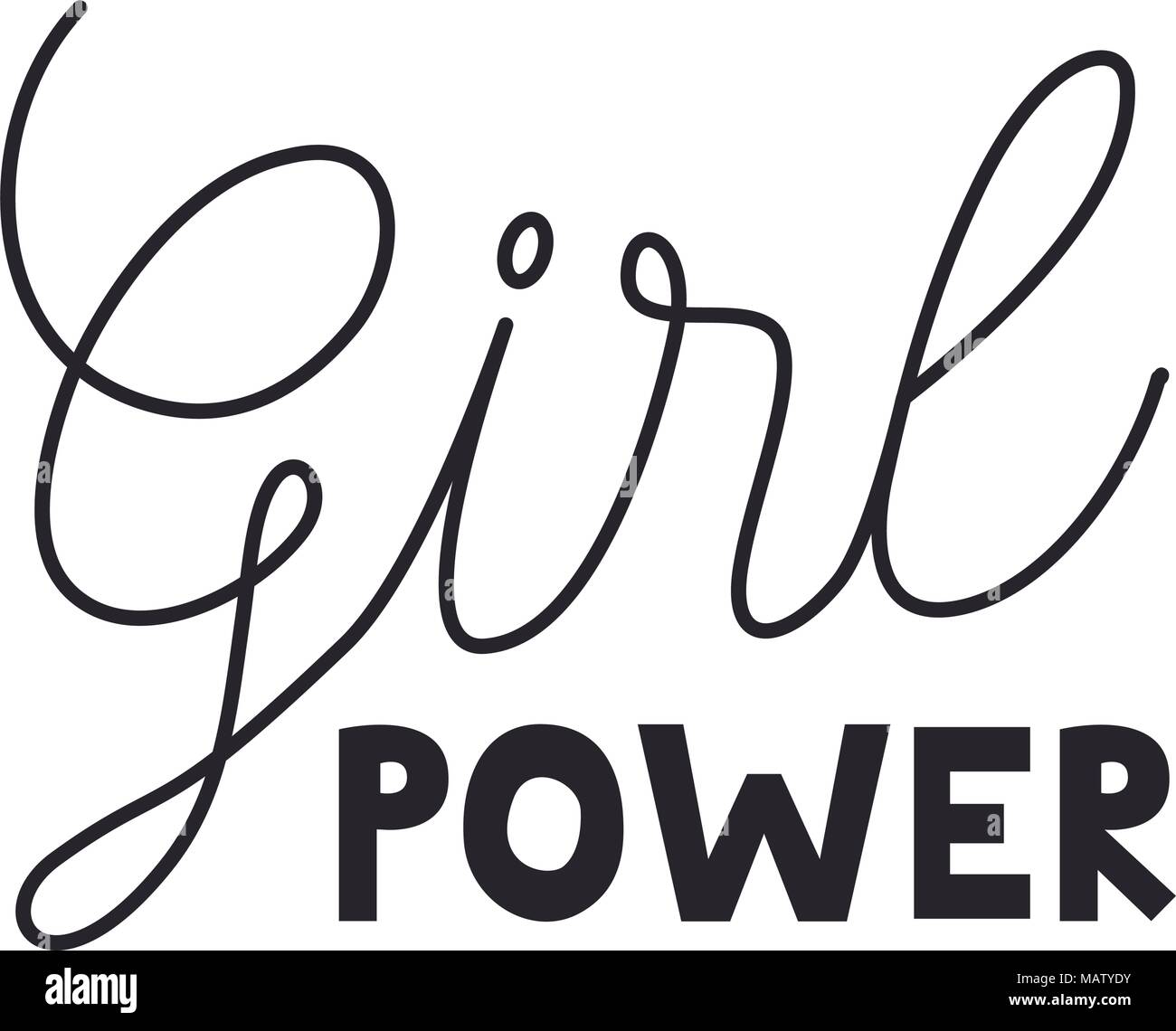 power girl calligraphy message Stock Vector Image & Art Alamy