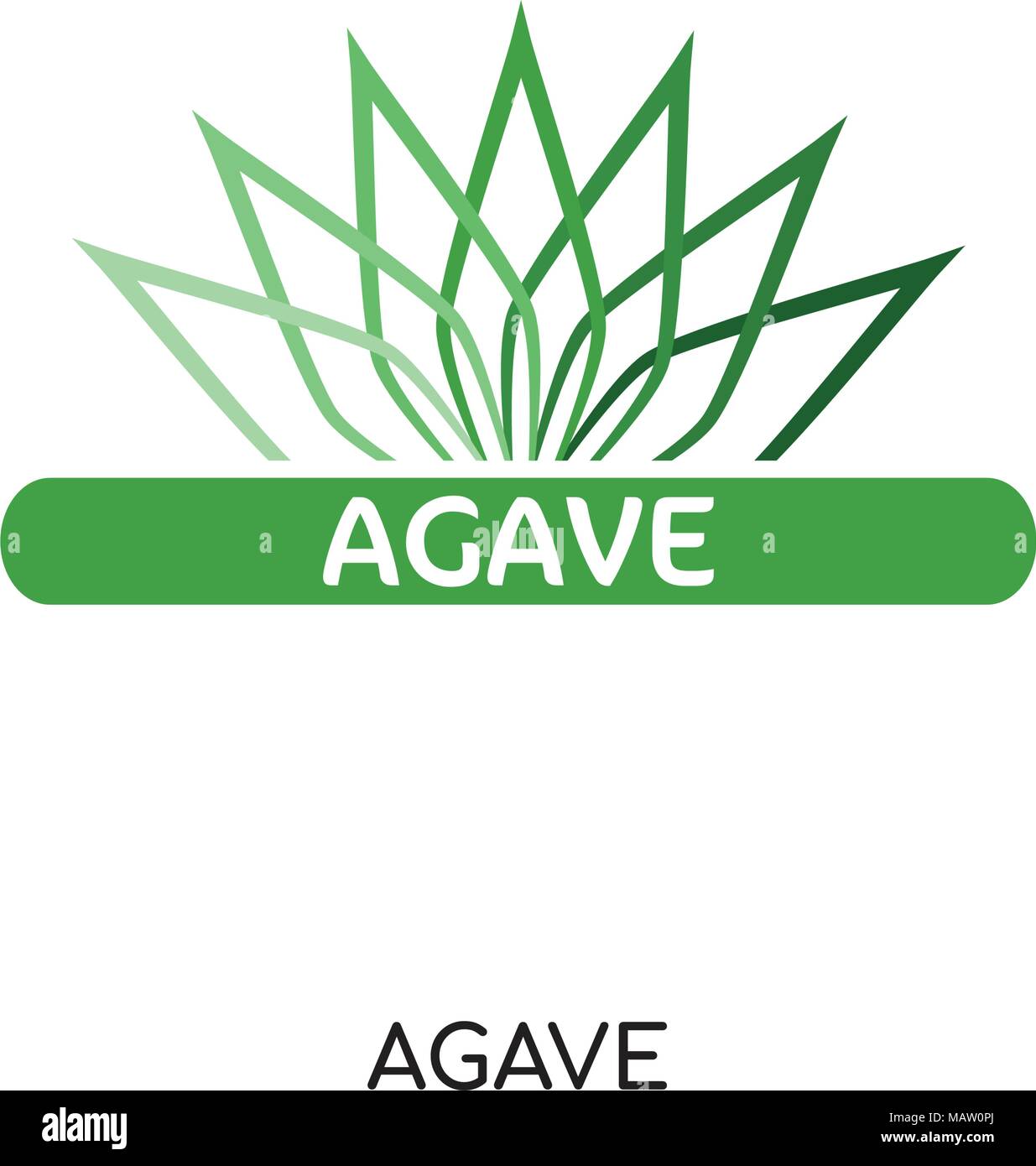 agave logo isolated on white background for your web, mobile and app design Stock Vector