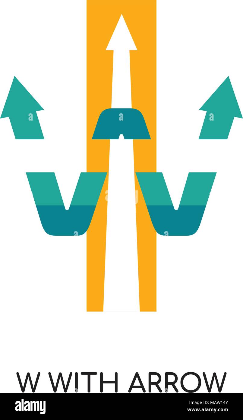 w with arrow logo isolated on white background for your web, mobile and ...