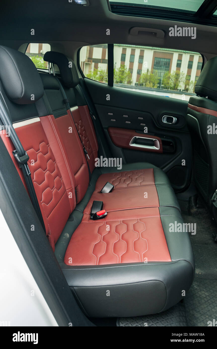 Citroen C5 Aircross back seat as on a test drive in Shanghai, China Stock  Photo - Alamy