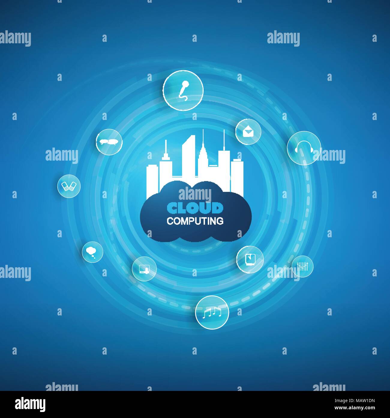 Cloud Computing and Smart City Design Concept - Digital Network ...