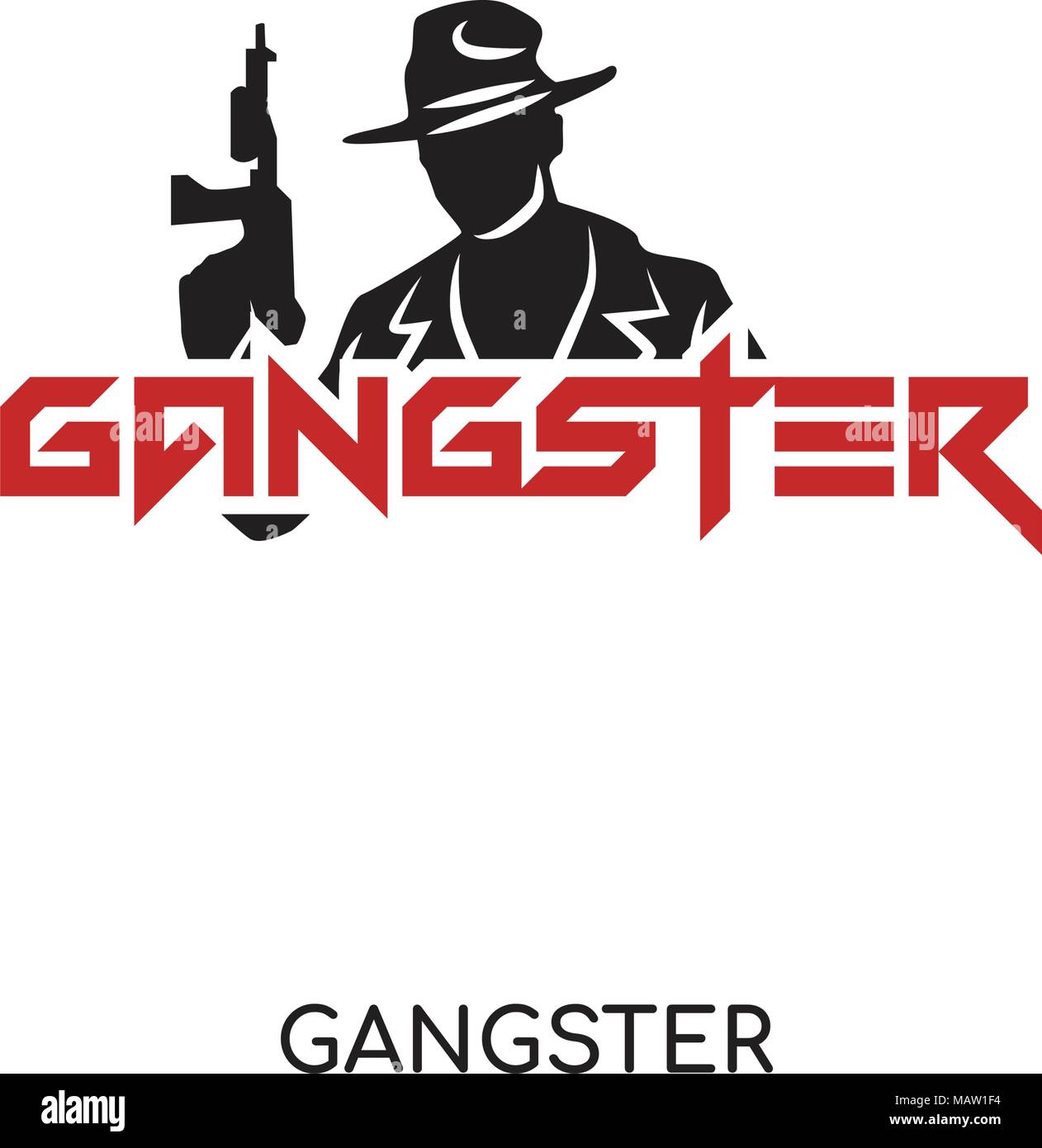 gangster logo isolated on white background for your web, mobile and app design Stock Vector